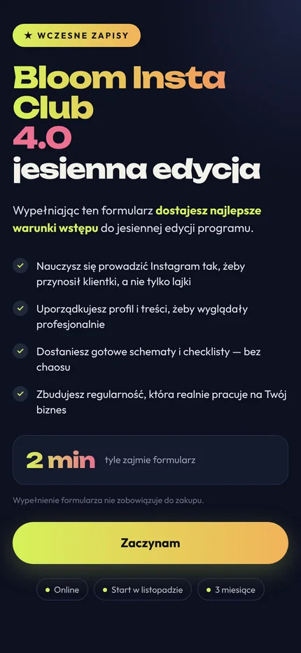 Przykład: Zapisy na program